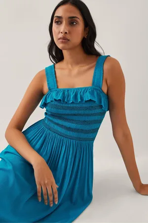 Monsoon Salma Smocked Sleeveless Midi DressX-large