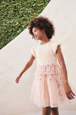 Next Tiered Mesh Skirt Dress (3-12yrs)104110cm