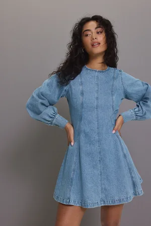 Next Long Sleeve Seam Detail Denim Dress44