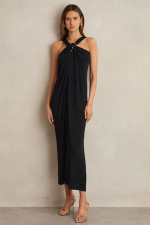 Reiss Eliza Gathered Neck Jersey Midi Dress38