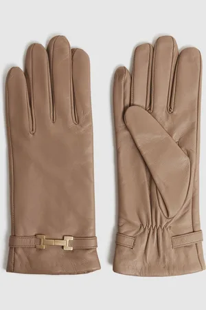 Reiss Harriet handschoenen van leer met metalen detailsmediumlarge