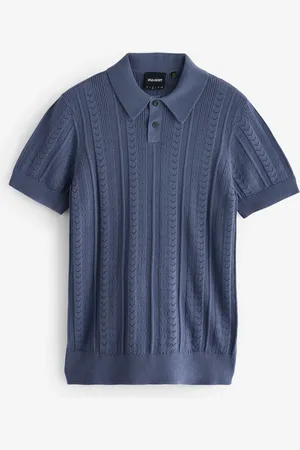 Lyle & Scott 100% Cotton Crochet Knit Polo Shirtmedium