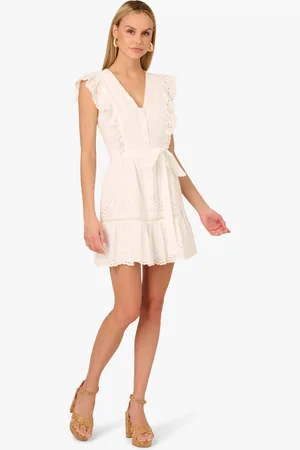 Adrianna Papell Adrianna By Short Eyelet White Dress42