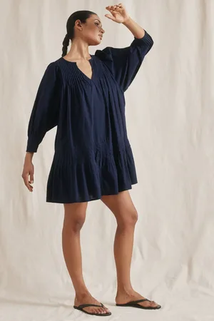 Albaray Blue Pintuck Short 100% Cotton Dress36