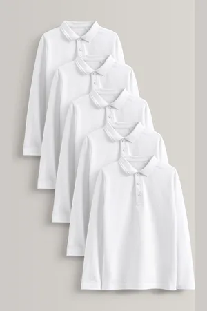 Next 100% katoenen schoolpoloshirts met lange mouwen (3-16jr)5 Jaar (110cm)