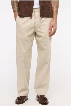 Abercrombie & Fitch Cream Loose Linen Trouserslarge