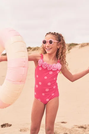 Angel & Rocket Amara Spot Print Ruffle Swimsuit122128cm