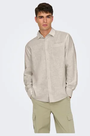 Only & Sons Regular Fit Linen Blend Long Sleeve Shirtmedium