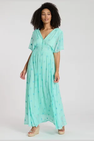 South Beach Midi-jurk met pailletten en knoopdetail40