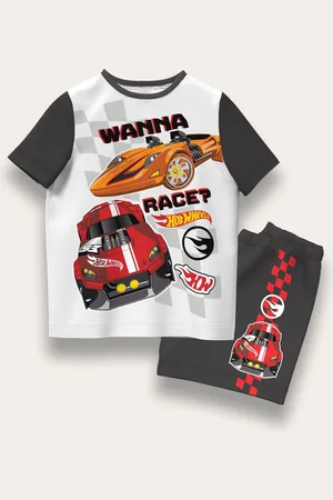 Brand Threads Hot Wheels Short 100% Cotton Pyjama Set104110cm