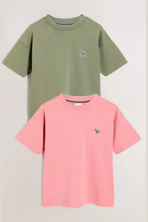 Paul Smith Boys Pink/Green Signature 100% Cotton T-Shirts Set140146cm