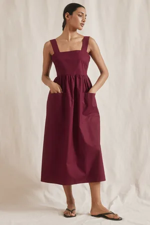 Albaray Red 100% Organic Cotton Apron Dress44
