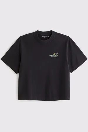 Abercrombie & Fitch Back Print Short Sleeve 100% Cotton Black T-Shirtlarge