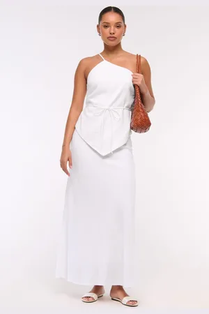 Abercrombie & Fitch Linen Blend Bias Cut Maxi Skirtxlarge