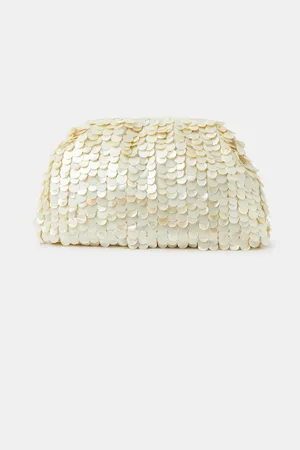 Accessorize Pearl Shell Embellished Clutch Bageen