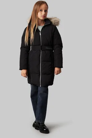 Calvin Klein Klassieke imitatiebontjas met ceintuur12 Jaar (152cm)