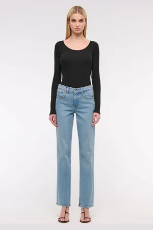Abercrombie & Fitch Blue Medium Clean Mid Rise Straight Leg Jeans38