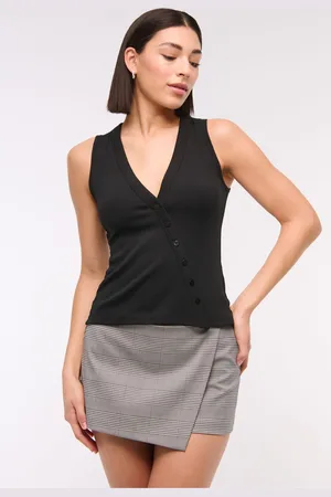 Abercrombie & Fitch Asymetric Button Through Longline Knitted Topxlarge