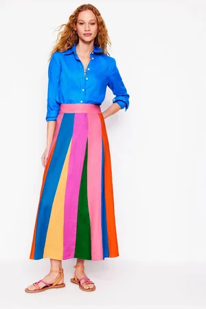 Boden 100% Linen Flippy Maxi Skirt36