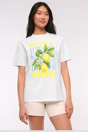 Abercrombie & Fitch Oversized Fruit Graphic Short Sleeve 100% Cotton T-Shirtlarge