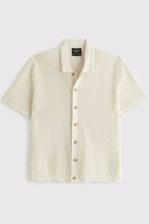 Abercrombie & Fitch 100% Cotton Knitted Button Through Polo Shirtxlarge