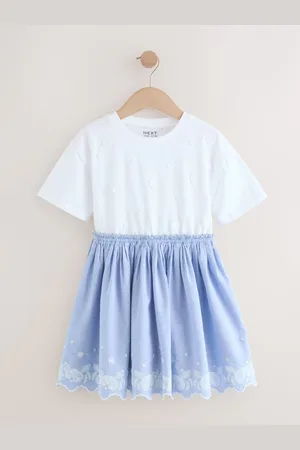 Next Daisy Trim Embroidered 100% Cotton Skirt Dress (3-12yrs)140146cm