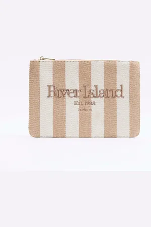 River Island Striped Beach Pouch Bageen