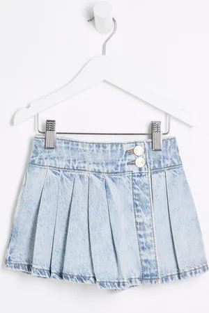 River Island Girls Denim Pleated 100% Cotton Skort2