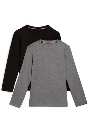 Tommy Hilfiger Signature Essential Long Sleeve 100% Cotton T-Shirts 2 Pack128134cm