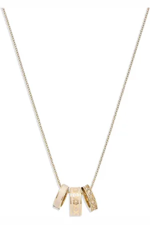 Coach Gold Tone Enamel C Chain Rondell NecklaceEén