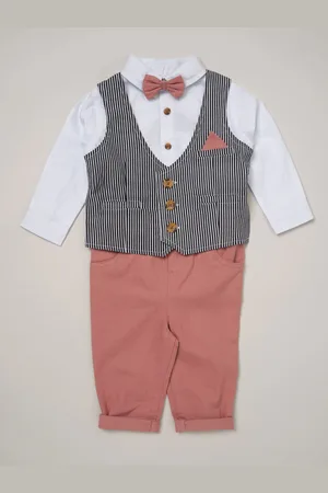 Little Gent Mock Shirt and Waistcoat 100% Cotton Baby Gift Set 3 Piece1.5