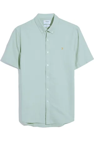 Farah Green Brewer Short Sleeve 100% Organic Cotton Shirt in GroveLarge