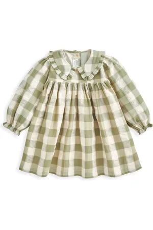 Mamas & Papas Cream Gingham 100% Cotton Shirt Dress9298cm