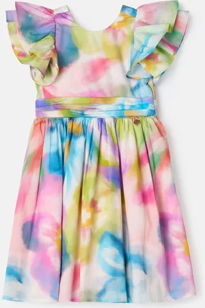 Angel & Rocket Anna Multi Ruffle Sleeve Print Dress146152cm