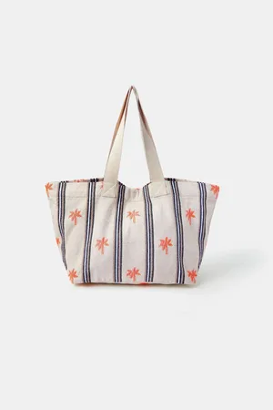 Accessorize Palm Stripe Tote BagEén