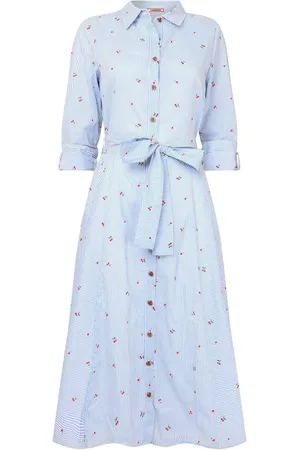 Joe Browns Cherry Striped 100% Cotton Shirt Dress40