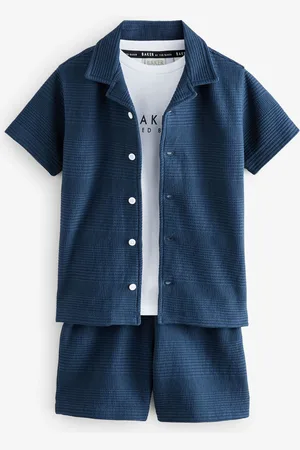 Ted Baker Blue Textured T-Shirt and Shorts Set6 Jaar (116cm)