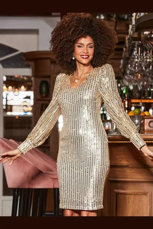 Sosandar Sequin Balloon Sleeve Pencil Dress38