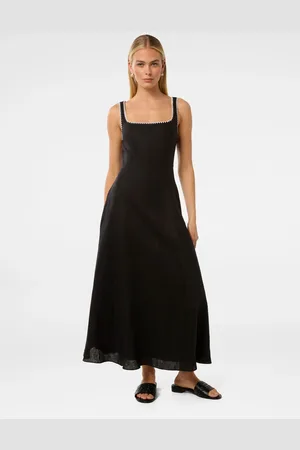 Forever New Solene linnen Mix Contrast Whip Stitched Midi JurkEU 36 (UK 8)
