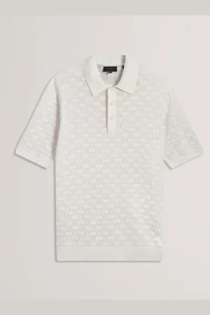 Ted Baker Waterby poloshirt van zijde met textuur en korte mouwenX-Small