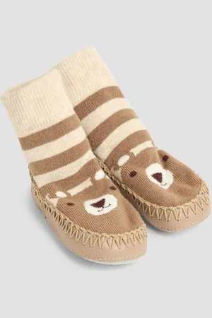 JoJo Maman Bébé Bear Moccasin Slipper Socks2