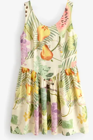 Next Mouwloze Ronde Hals Mini Jurk met LinnenEU 42 Tall (UK 14 T)