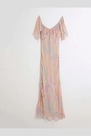 River Island Ruffle Printed Embellished Maxi Dress46