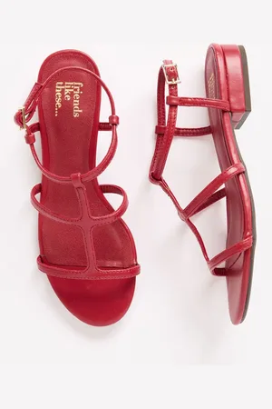 Friends Like These Low Block Heel Caged Faux Leather Sandalseu39