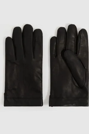 Reiss Monty Wool and Cashmere Lined Leather GlovesL