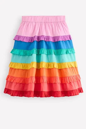 Boden Ruffle 100% Cotton Midi Skirt146152cm
