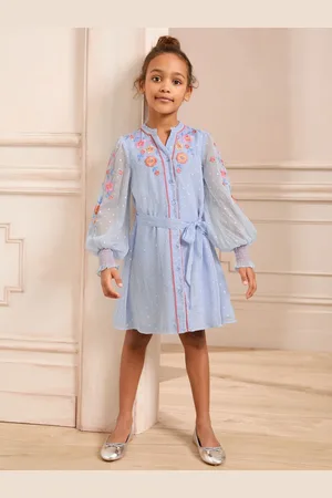 Love & Roses Embroidered Long Sleeve Shirt Dress (5-16yrs)158164cm