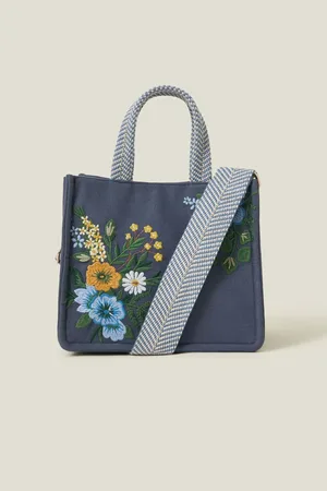 Accessorize Mini Floral Embroidered Cotton Handbageen