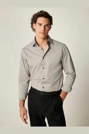 Next Afgewerkt 100% katoenen textuur Lange mouwen enkel manchet shirt36 cm R (UK 14 R)