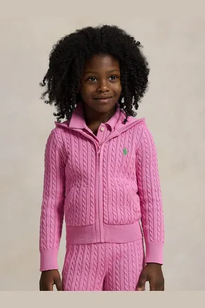 Ralph Lauren Girls Cable Knit Full Zip Hoodie8 jr